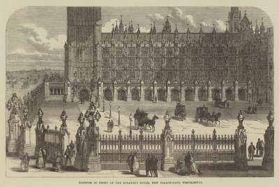Claustro frente a la Casa del Portavoz, New Palace-Yard, Westminster de English School