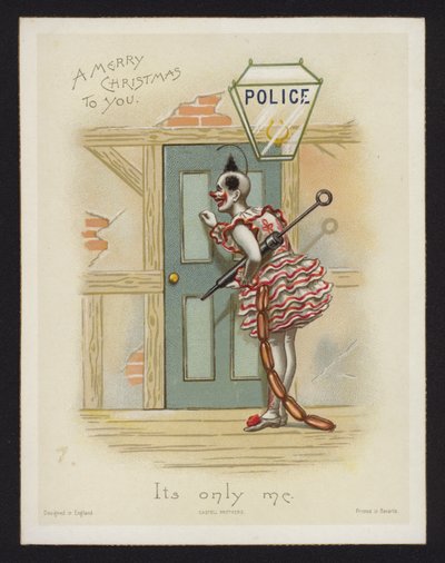 Payaso llamando a la puerta de una comisaría de English School