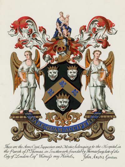 Escudo de Armas del Hospital en la parroquia de St Thomas, Southwark de English School