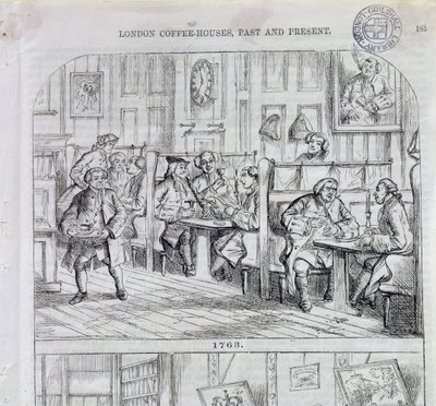 Sala de café en 1763, de London Coffee-Houses Past and Present de English School