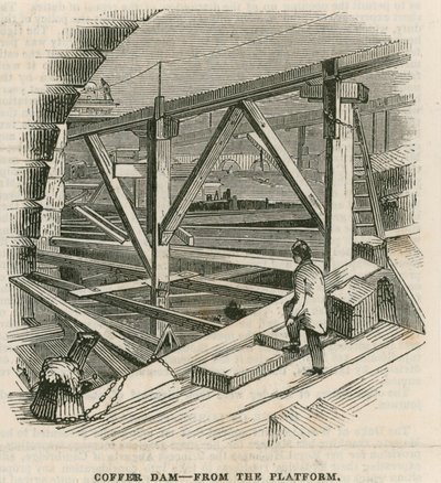 Cofre de presa, Puente de Westminster, desde la plataforma de English School
