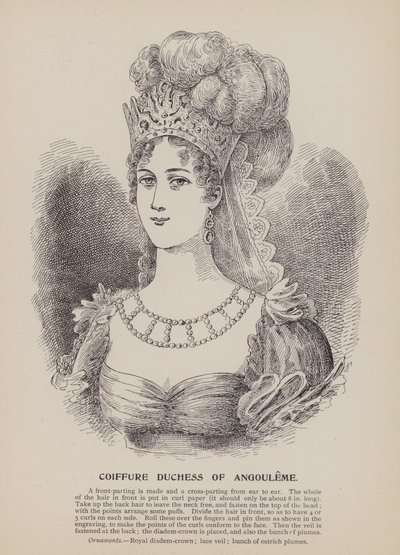 Coiffure Duquesa de Angulema (grabado) de English School