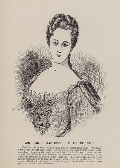 Peinado de la duquesa de Borgoña (grabado) de English School
