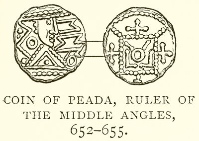 Moneda de Peada, Gobernante de los Ángulos Medios, 652-655 de English School