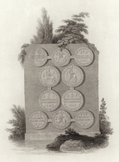 Monedas del Rey Carlos I durante la Guerra Civil Inglesa de English School