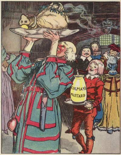 La historia de Colman y el tarro de mostaza (litografía en color) de English School