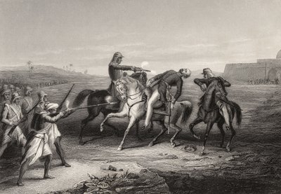 El Coronel John Platt asesinado por los amotinados en Mhow, 1 de julio de 1857, de 