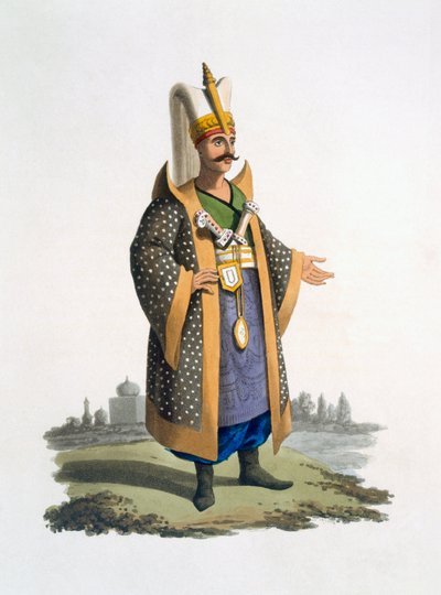 Coronel de los jenízaros con joyas y dagas, 1818 de English School