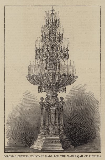 La fuente de cristal colosal hecha para el Maharajá de Puttiala de English School