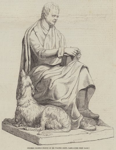 Estatua Colosal de Mármol de Sir Walter Scott, Baronet de English School