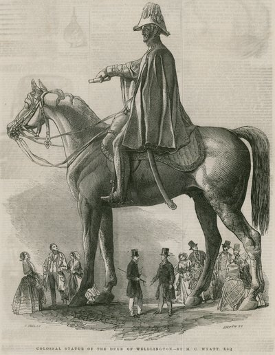 Estatua colosal del Duque de Wellington por M. C. Wyatt de English School
