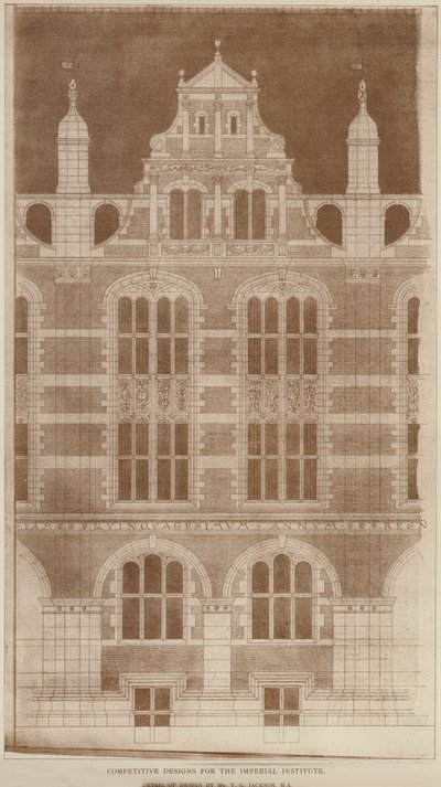 Diseños competitivos para el Instituto Imperial (grabado) de English School