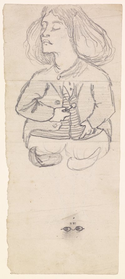 Dibujo compuesto de un aturdidor / Una mujer victoriana en ropa interior de English School