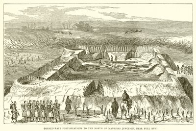 Fortificaciones confederadas al norte de Manassas Junction, cerca de Bull Run de English School