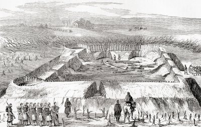 Fortificaciones confederadas al norte de Manassas Junction, de Ward and Lock