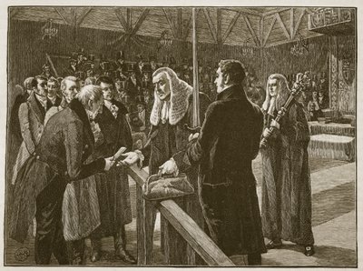 Conferencia entre las Cámaras del Parlamento, 1835, ilustración de Cassells Illustrated History of England de English School