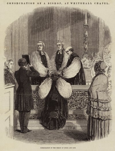 Consagración de un Obispo, en la Capilla de Whitehall (grabado) de English School