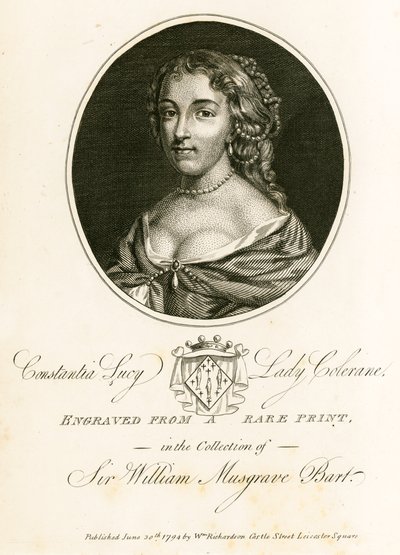 Constantia Lucy, Lady Colerane de English School