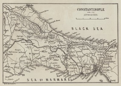 Constantinopla y sus accesos (grabado) de English School