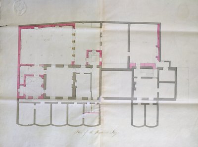 Dibujo contractual para el sótano de la Royal Institution, 1800 de English School