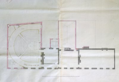 Dibujo contractual para el primer piso de la Royal Institution, 1800 de English School