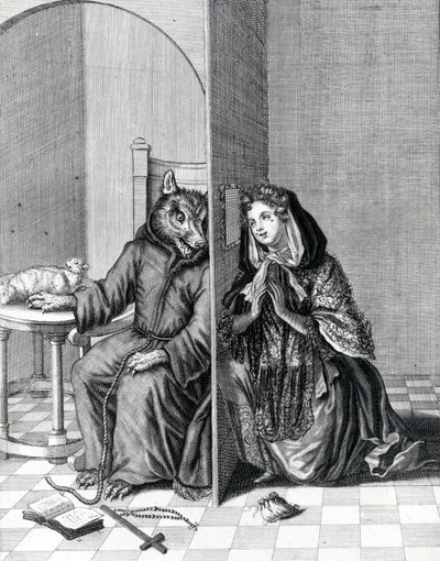 Converte Angliam, o Es una oveja tonta la que hace del lobo su confesor, siglo XIX de English School