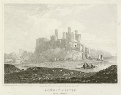 Castillo de Conway, Caernarvonshire (grabado) de English School