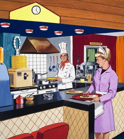 Cocinero y camarera de English School