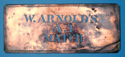 Plantilla de cobre de W. Arnolds A,1 Match de English School