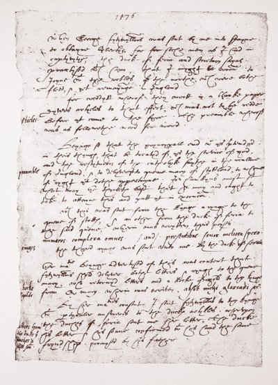 Copia de un memo holográfico de John Hawkins sobre sus tratos con España, 1576 de English School