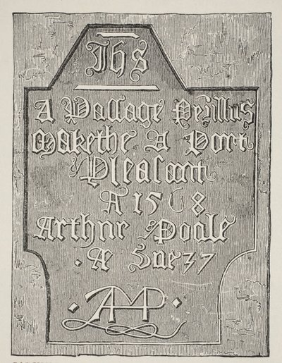 Copia de una talla de Arthur Poole en la pared de su celda en la Torre, 1568 de English School