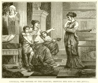 Cornelia, la madre de los Gracos, mostrando a sus hijos como sus joyas de English School