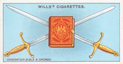 Biblia de coronación y espadas de English School