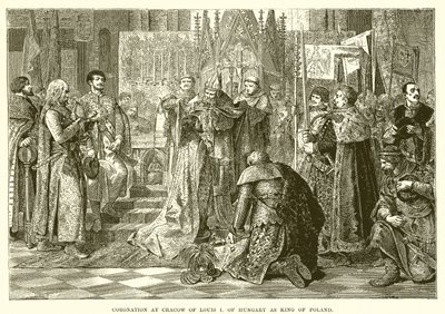 Coronación en Cracovia de Luis I de Hungría como rey de Polonia de English School