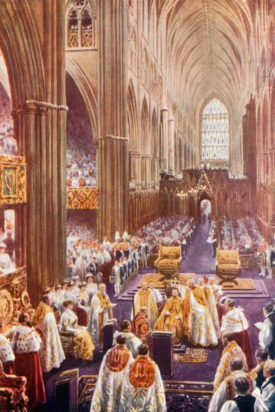 Ceremonia de coronación en la Abadía de Westminster de English School
