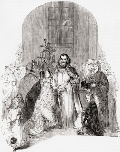 Coronación de Enrique IV, de Old England: A Pictorial Museum, pub. 1847 de English School