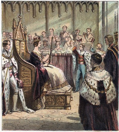 Coronación de la Reina Victoria I de Inglaterra, Londres, Abadía de Westminster, 28 de junio de English School
