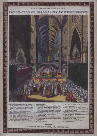 Coronación de su Majestad [es decir, Jorge III] en Westminster de English School