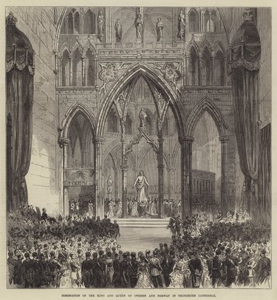Coronación del Rey y la Reina de Suecia y Noruega en la Catedral de Trondhjem de English School