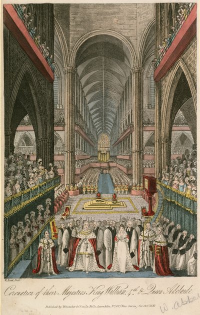 Coronación de Sus Majestades el Rey Guillermo IV y la Reina Adelaida en la Abadía de Westminster de English School