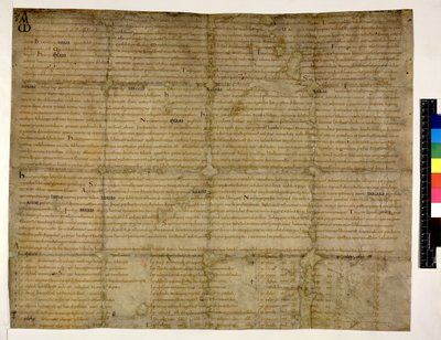 Algodón Augusto ii. 38 f.1 Restitución de la libertad a Abingdon, 993 (tinta sobre vitela) de English School