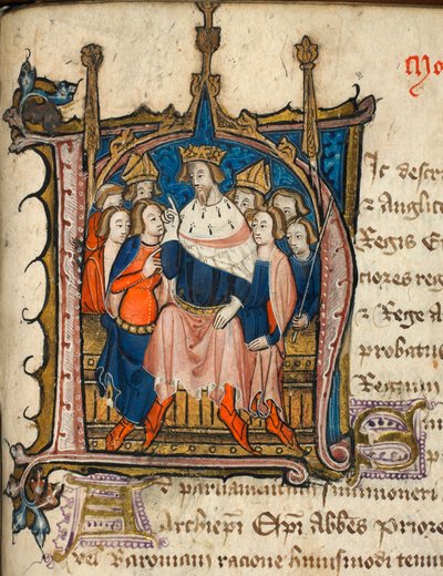 Cotton Nero D. VI, f.72 Inicial adornada 