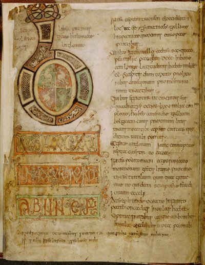 Algodón Tiberio C. II, f.5v Inicial 