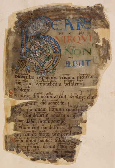 Cotton Vitellius E. XVIII f.18, Beowulf, página iluminada del salterio 