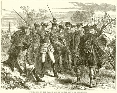 Consejo celebrado por el conde de Mar antes de la batalla de Sheriffmuir de English School