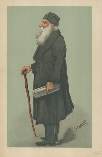Conde Lyof Nikolaivitch Tolstoi, 24 de octubre de 1901, caricatura de Vanity Fair de English School