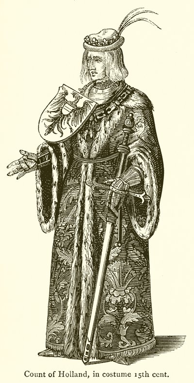 Conde de Holanda, en traje del siglo XV de English School