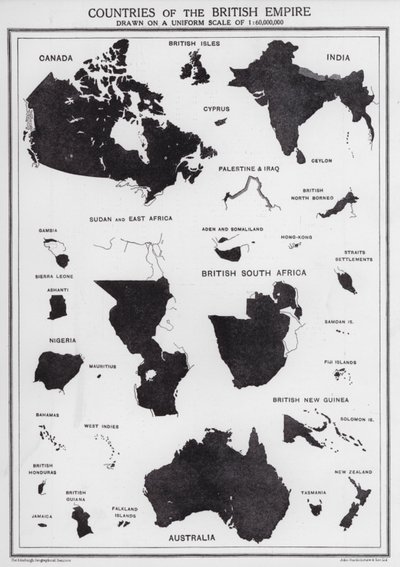 Países del Imperio Británico (litografía) de English School