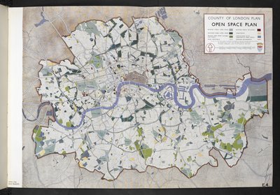 Plan de espacio abierto del condado de Londres / preparado para el consejo del condado de Londres por J.H. Forshaw y Partick Abercrombie de English School