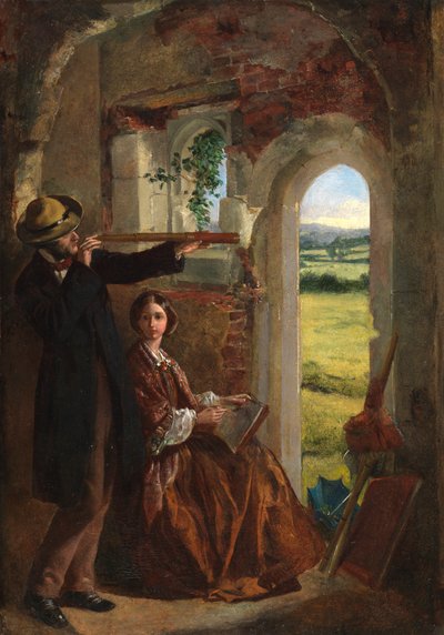 Pareja observando un paisaje de English School